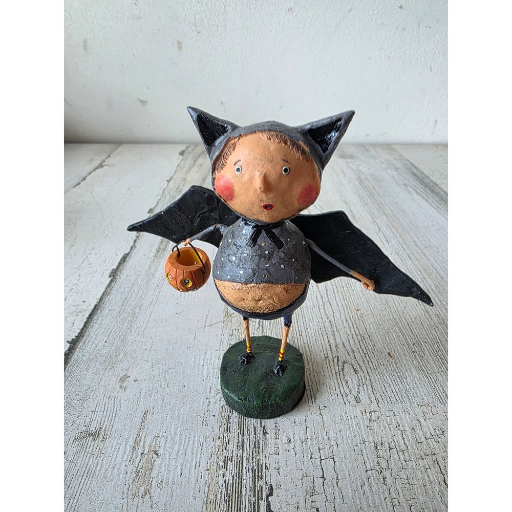 Vintage Lori Mitchell bat boy ben trick-or-treater pumpkin jack-o'-lantern